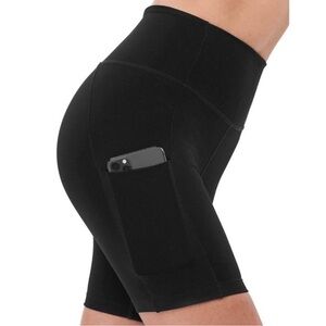 Splits59 Tread High Biker Black Shorts with Pockets